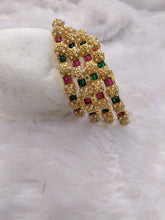Red & Green Kundan Moti Kadas