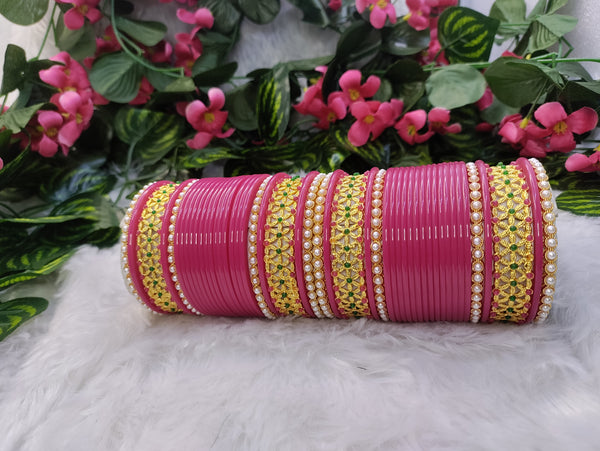 Rani Chuda with Golden & Pearl Kada