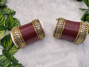 Maroon Chuda with Kundan Kadas