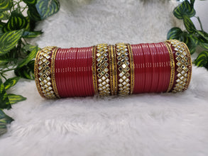 Maroon Chuda with Kundan Kadas