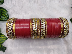 Maroon Chuda with Kundan Kadas