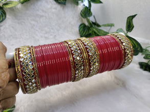 Maroon Chuda with Kundan Kadas