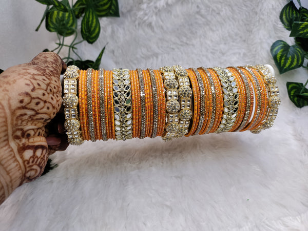 Premium Haldi Kundan Mirror Set